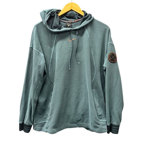 Nike Training Hoodie Mens Large Loose Fit Thermal Dri Fit Pullover Teal Blue - Picture 1 of 10